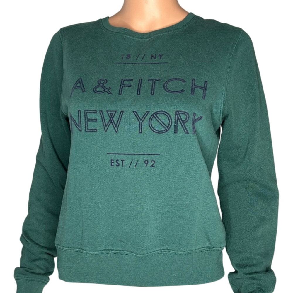 Abercrombie & Fitch sz xs Green sweatshirt A&Fitch New York 92